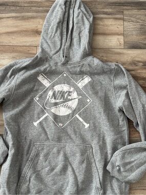 Nike Sportswear Club Fleece Baseball Hoodie Gray Medium